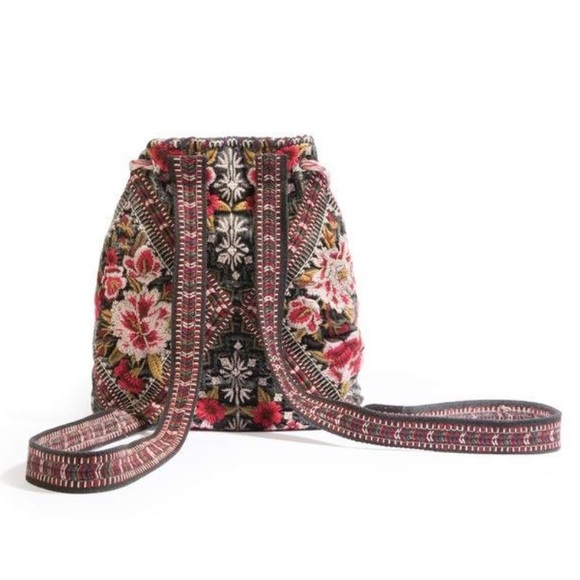 Johnny Was Matilda Multicolor Embroidered Velvet Backpack - Picture 2 of 12